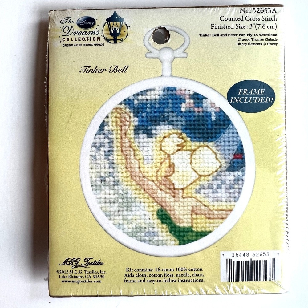 Disney Dreams Collection Tinker Bell Cross Stitch Ornament Kit Kinkade 52653A